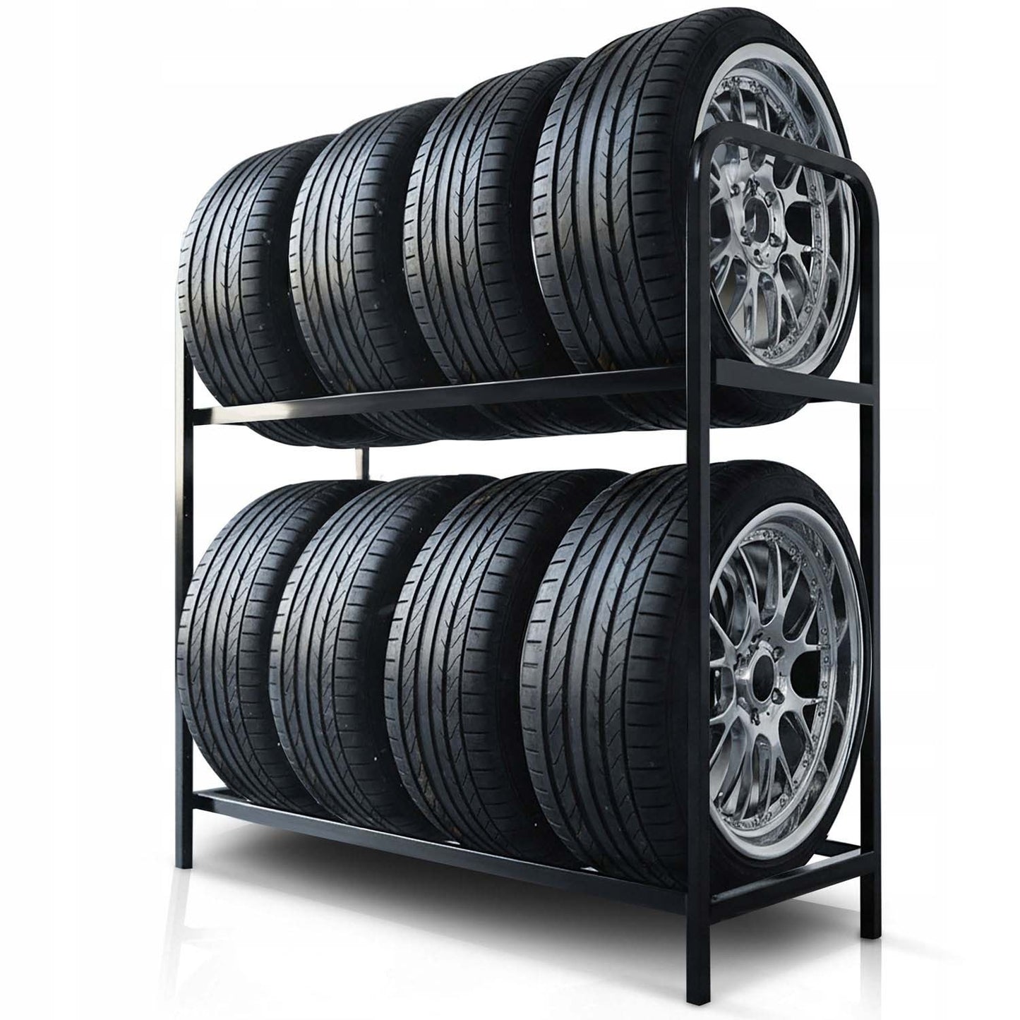 Tire rack, wheel rack, metal shelf for 8 tires, Humberg HM-386