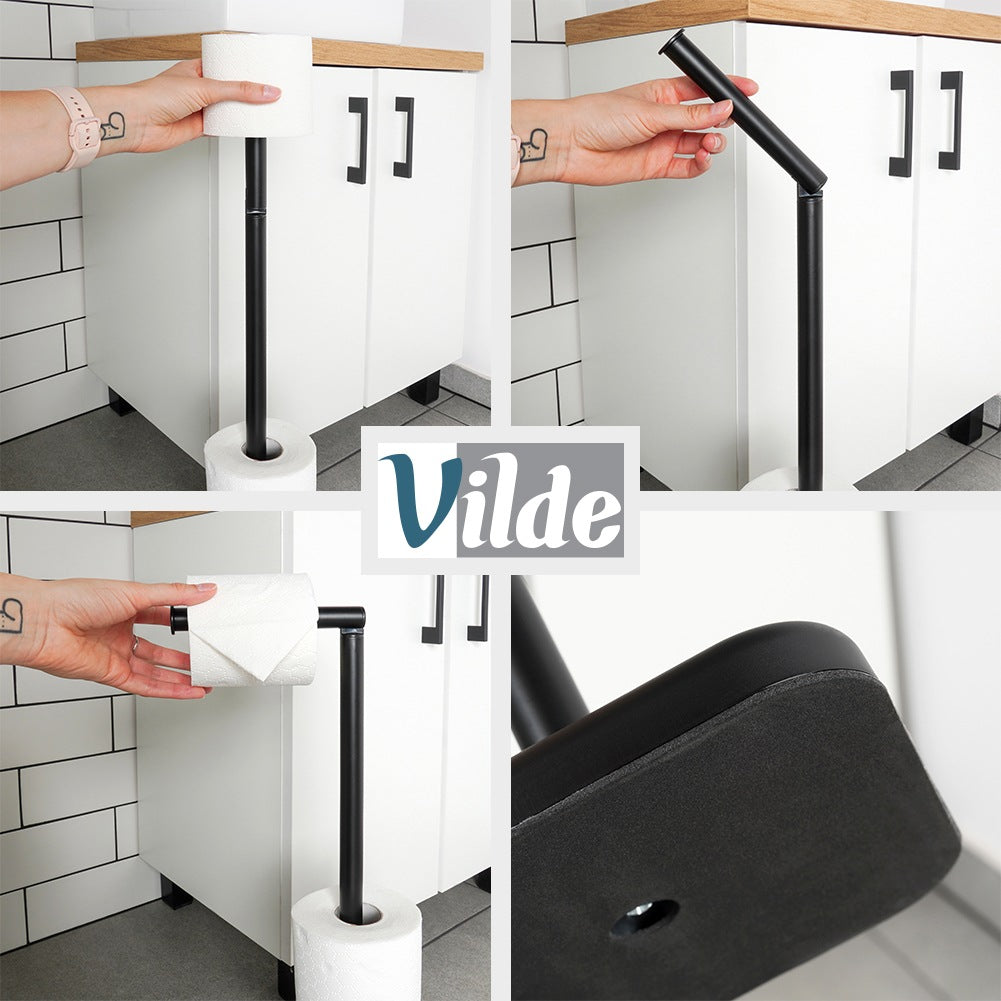 Toilet Paper Holder, Black, 56 cm
