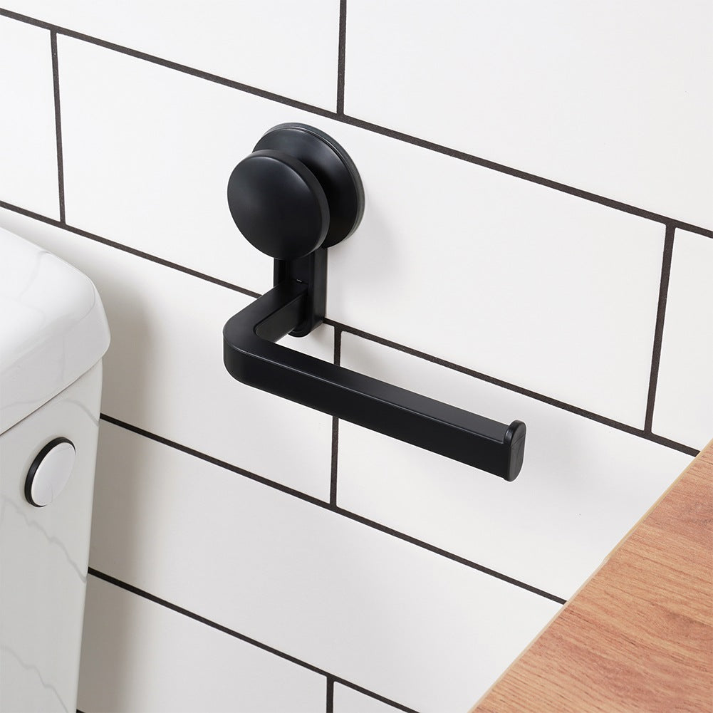 Toilet Paper Holder, Suction Cup, Black, 16.5 cm