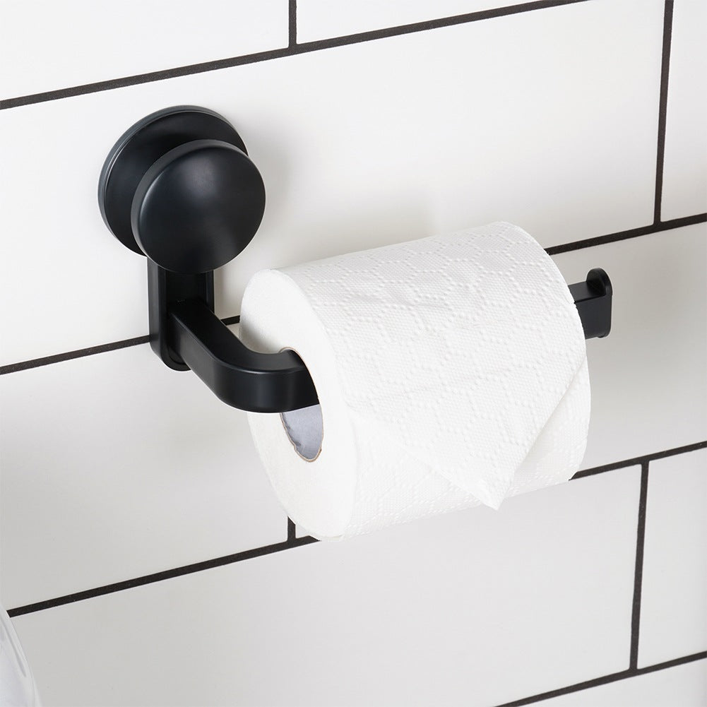 Toilet Paper Holder, Suction Cup, Black, 16.5 cm