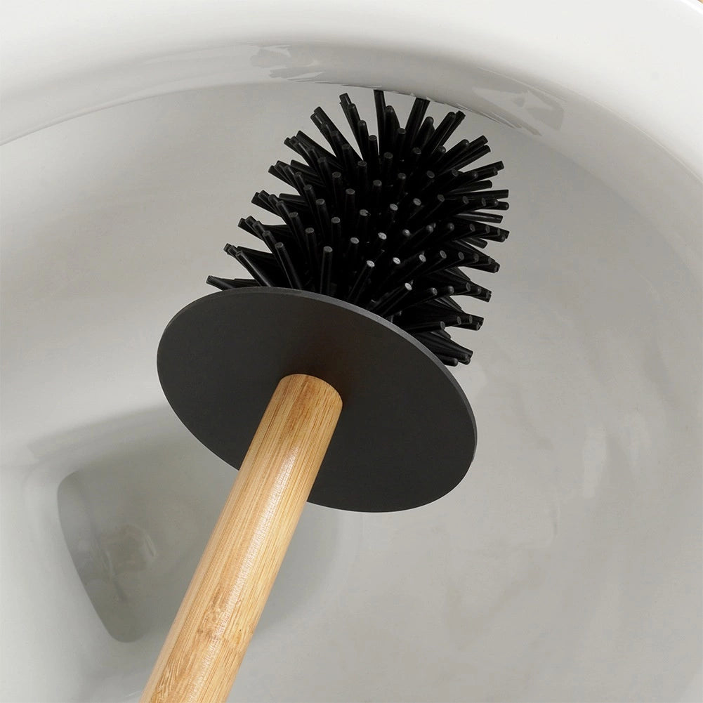 Toilet Roll Holder & Brush Set, Black, 53 cm
