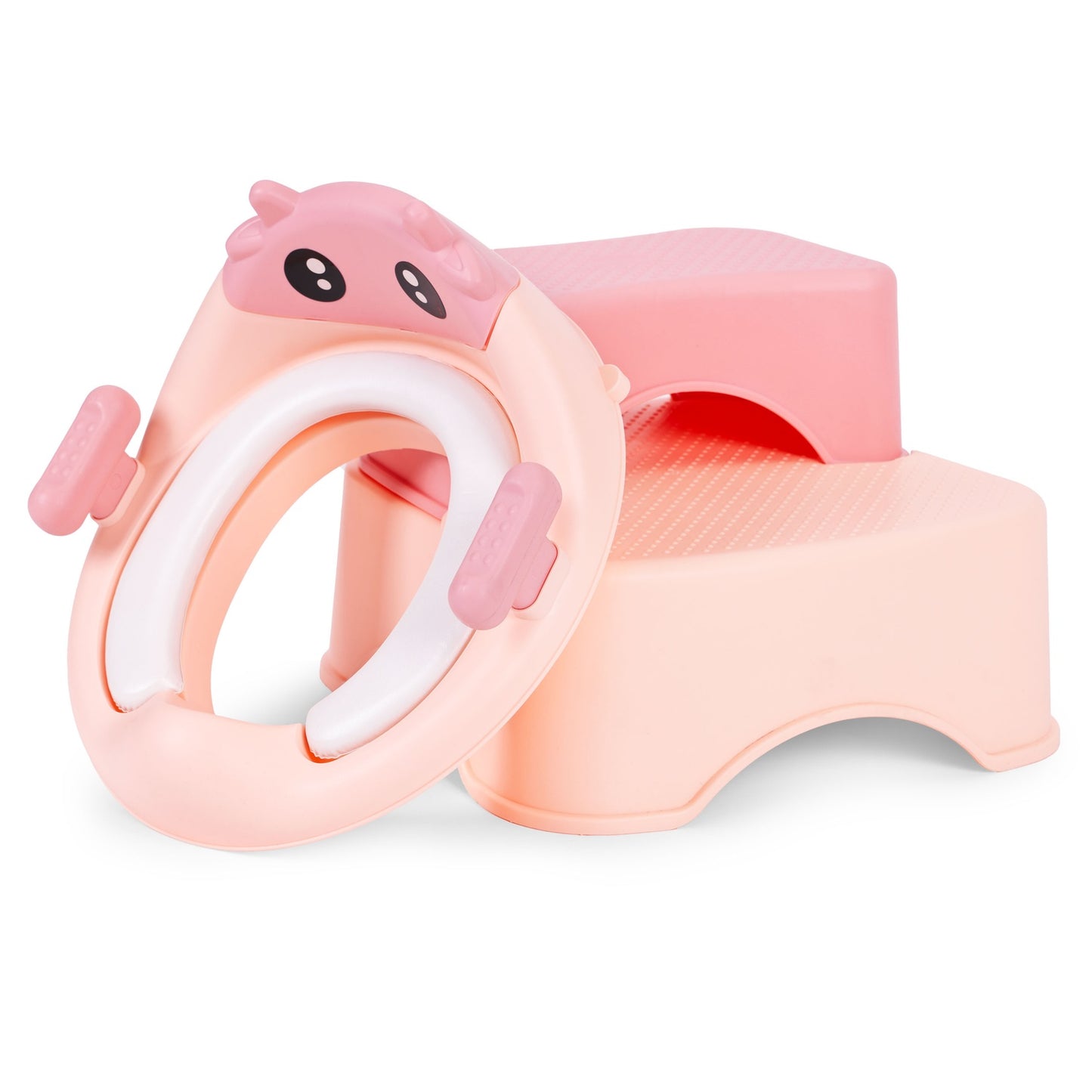 Toilet Training Seat with Steps for Kids, Pink