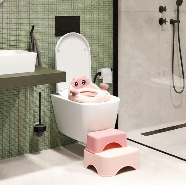 Toilet Training Seat with Steps for Kids, Pink