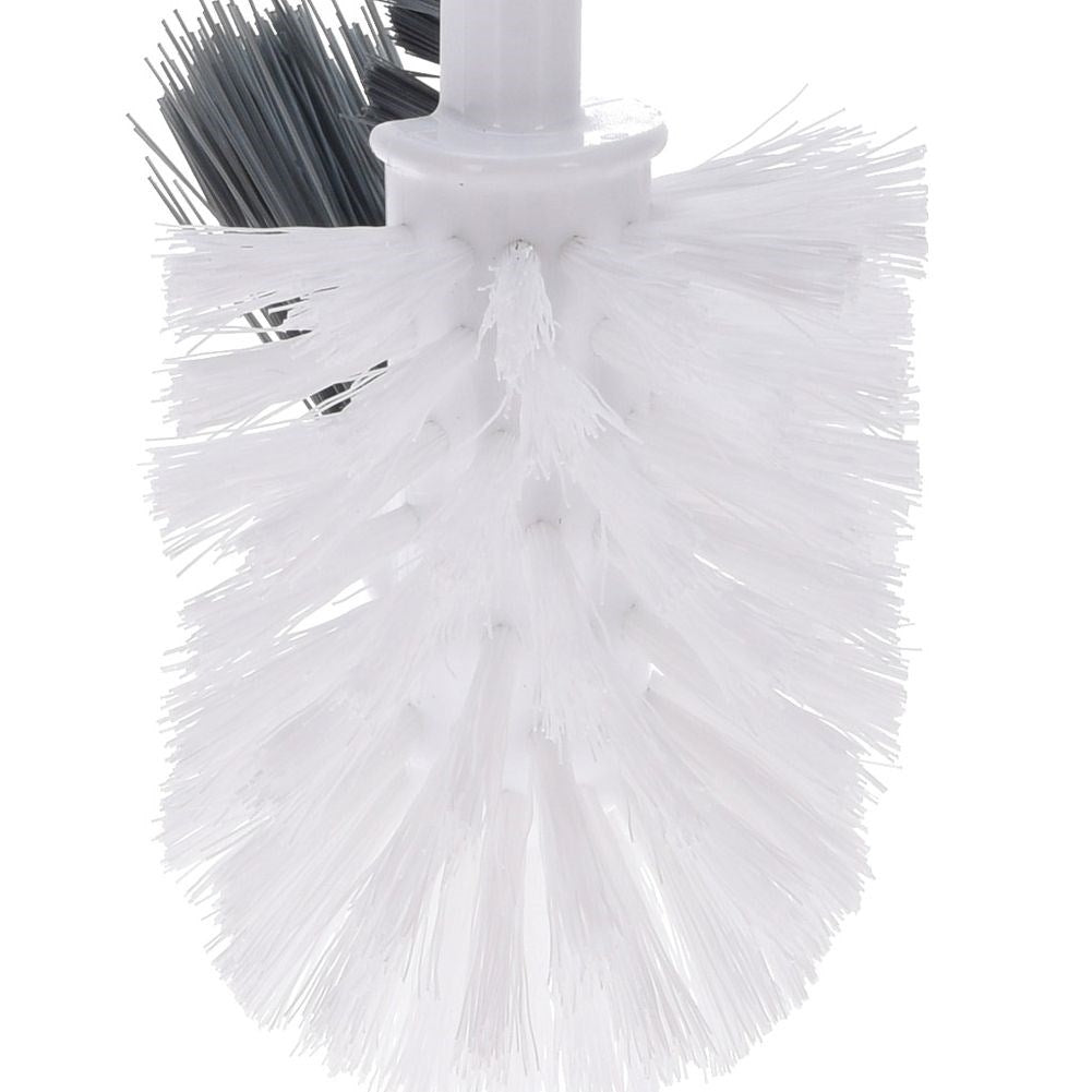 Toilet brush grey/white with double brush for thorough cleaning