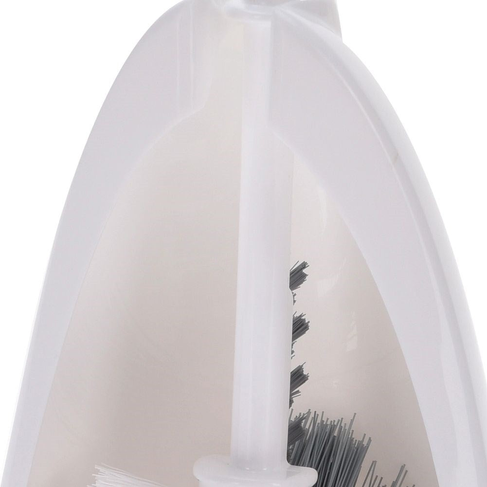 Toilet brush grey/white with double brush for thorough cleaning