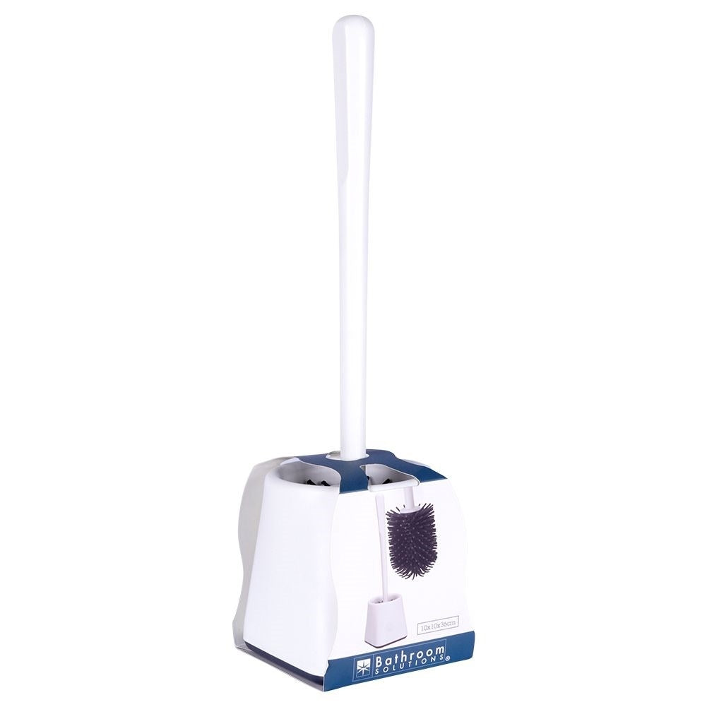 Toilet brush in graphite color with durable silicone and container