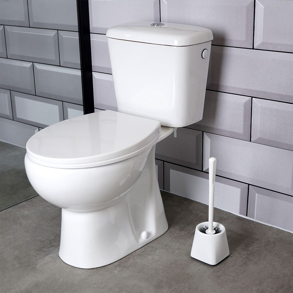 Toilet brush in graphite color with durable silicone and container