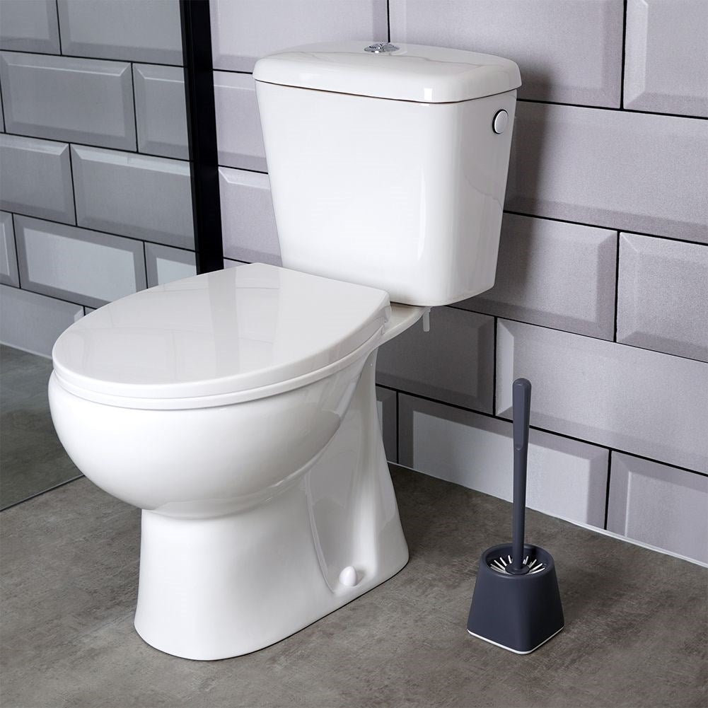 Toilet brush with container in graphite, simple design