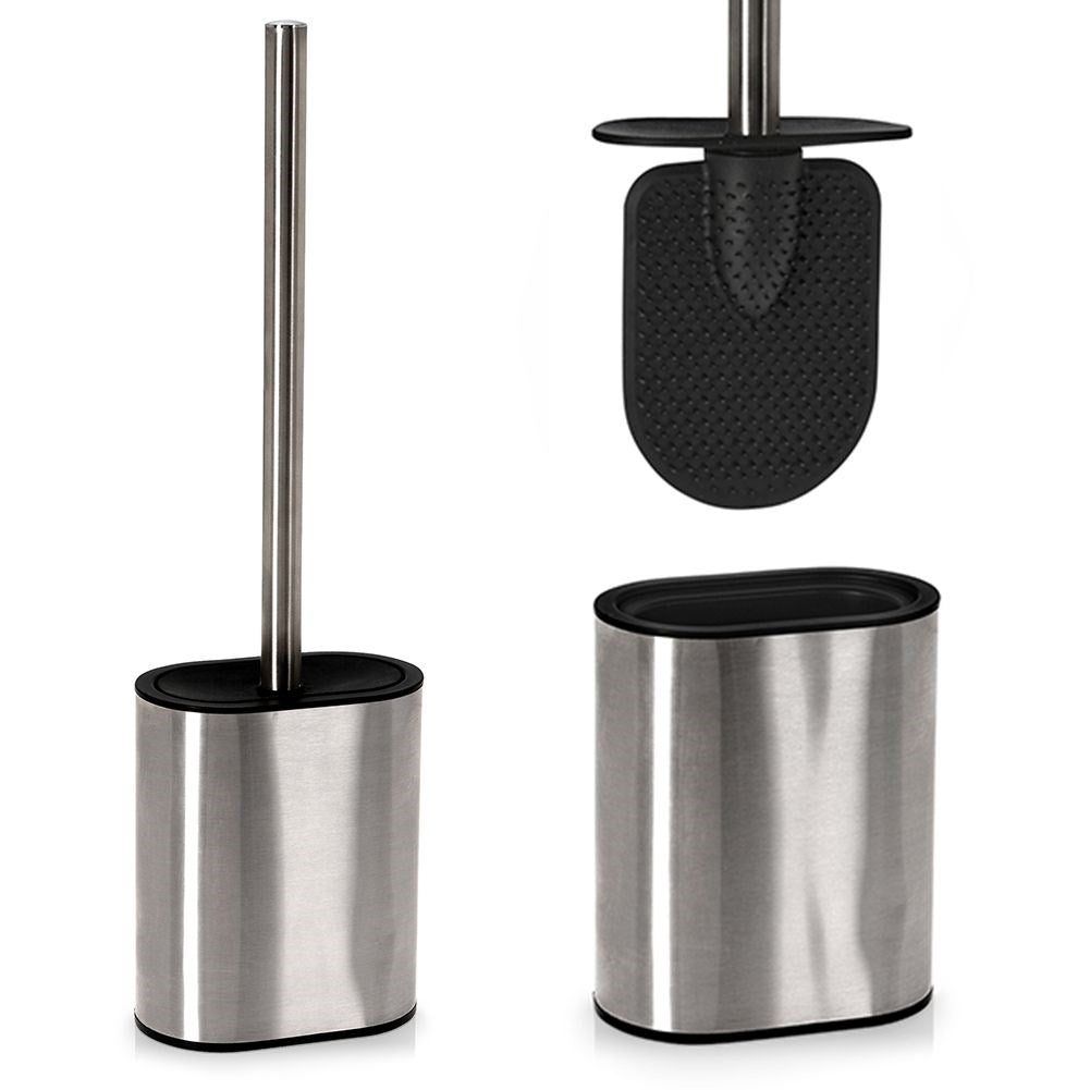 Toilet brush with stainless steel container