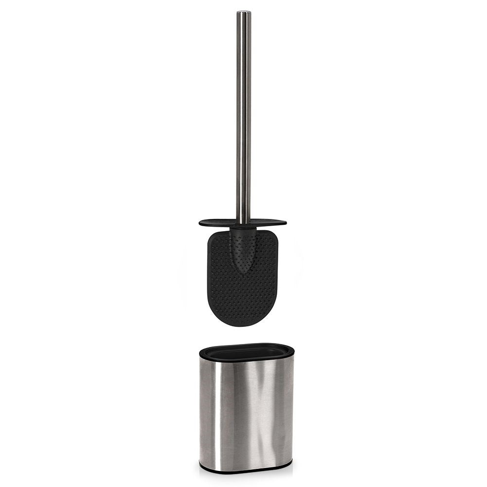 Toilet brush with stainless steel container