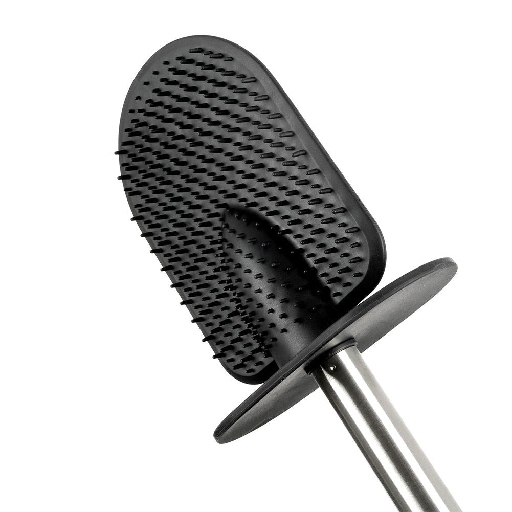 Toilet brush with stainless steel container