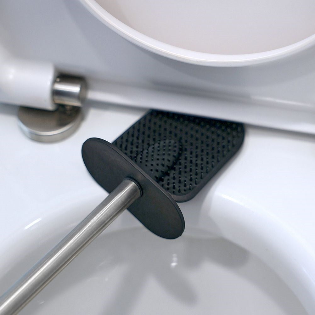 Toilet brush with stainless steel container