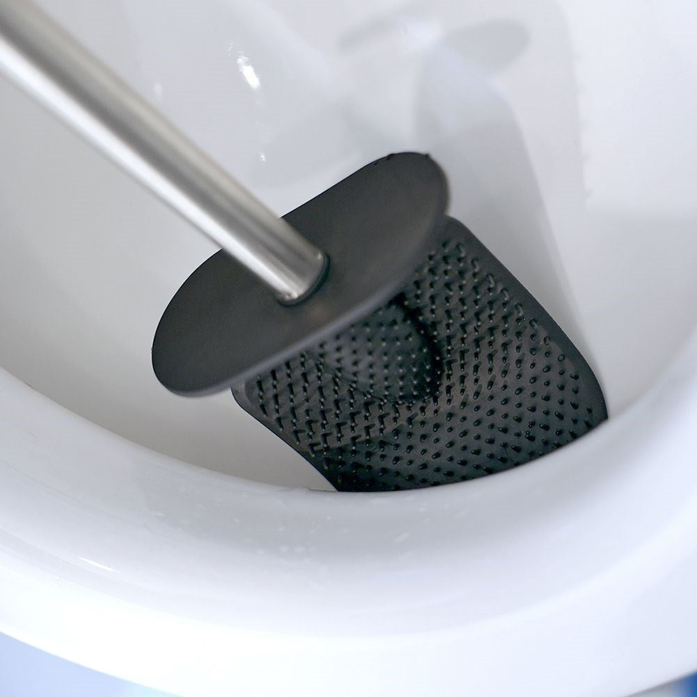 Toilet brush with stainless steel container