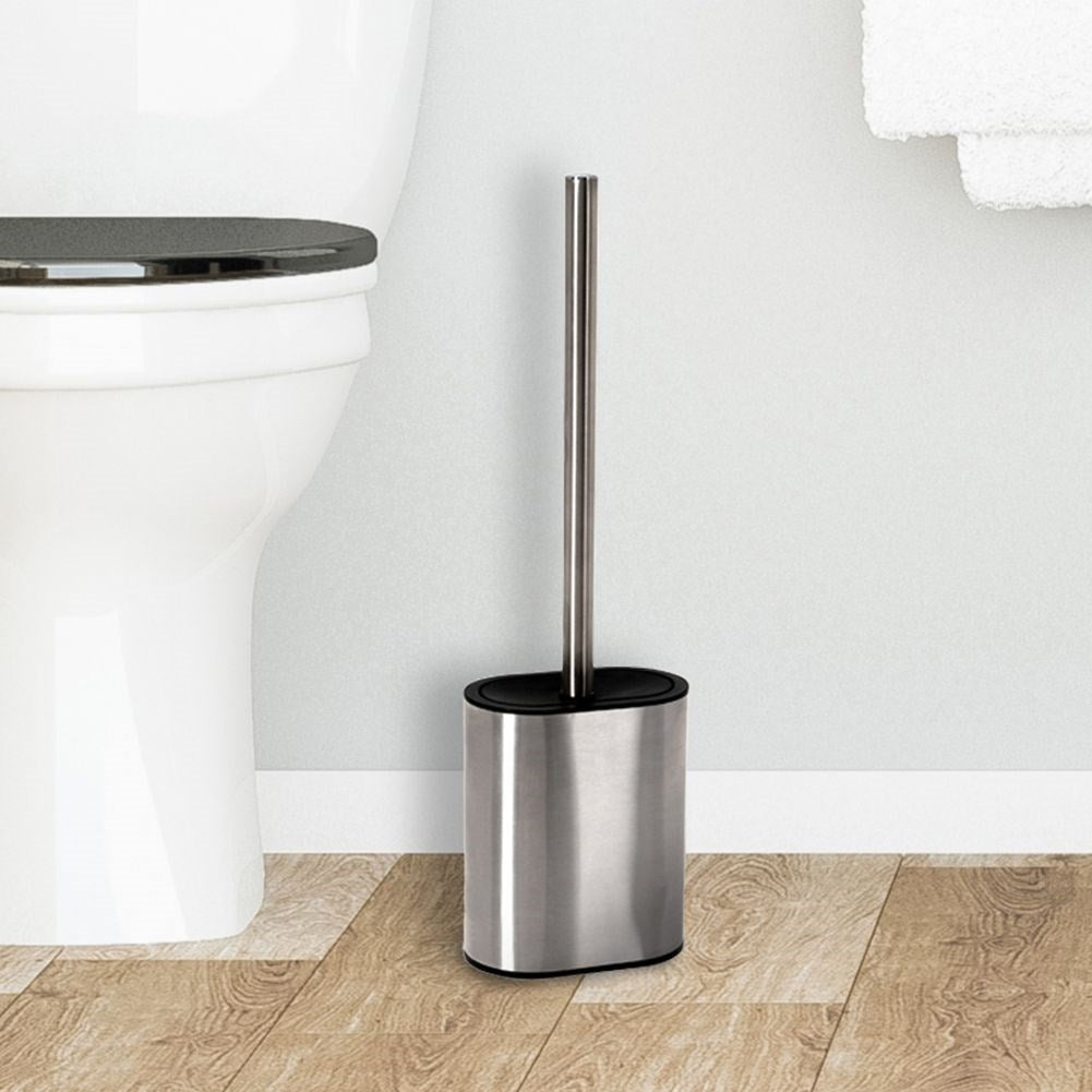 Toilet brush with stainless steel container