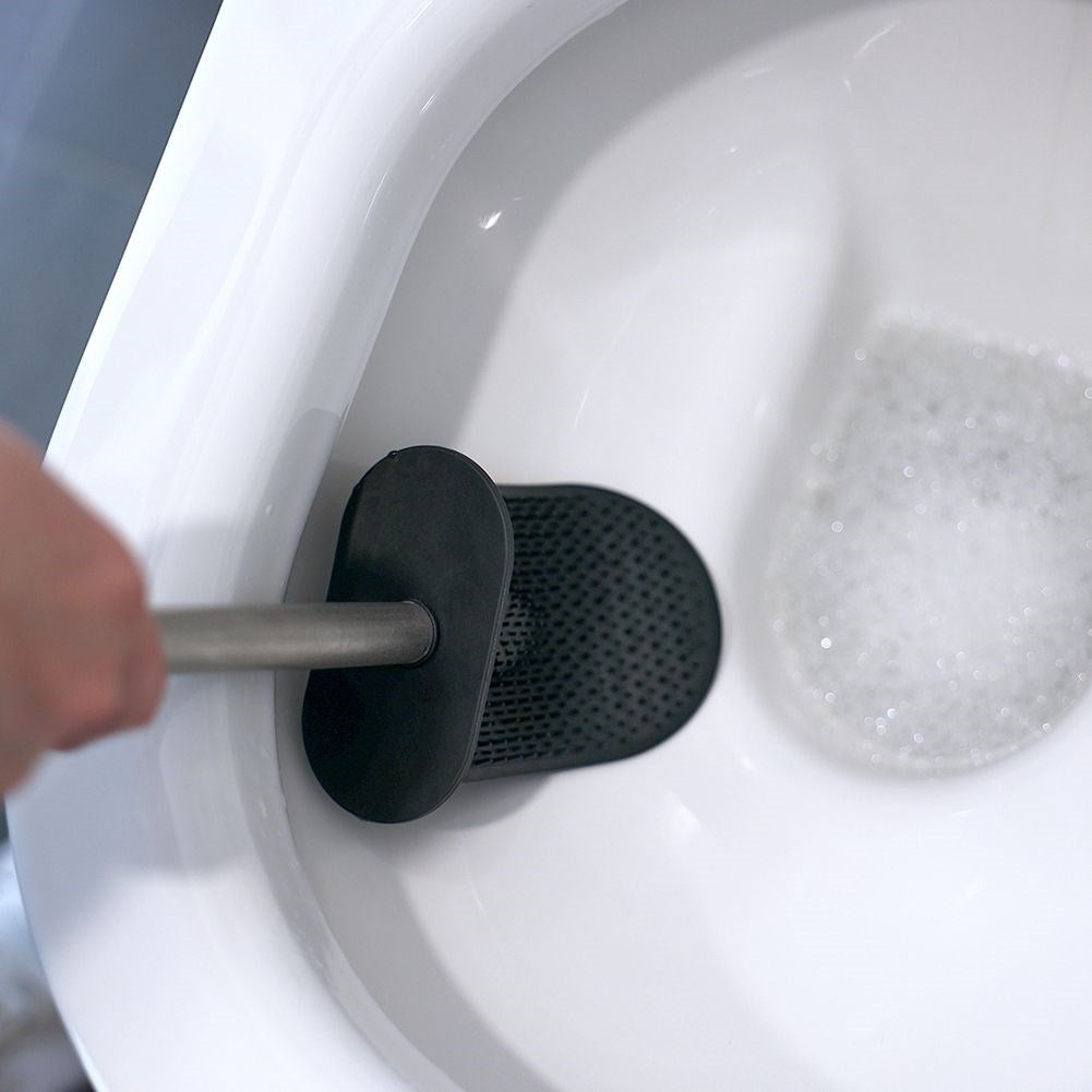 Toilet brush with stainless steel container