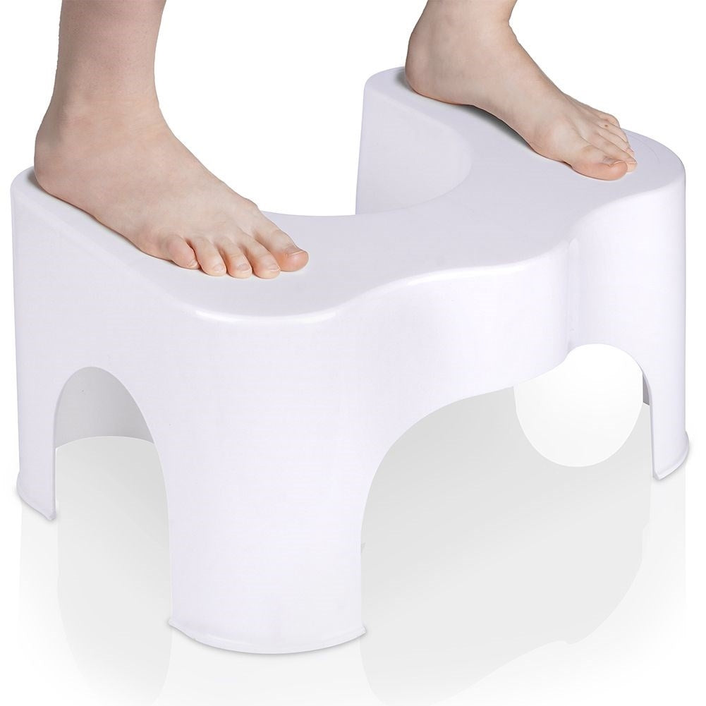 Toilet footstool: Ergonomic and durable in white plastic