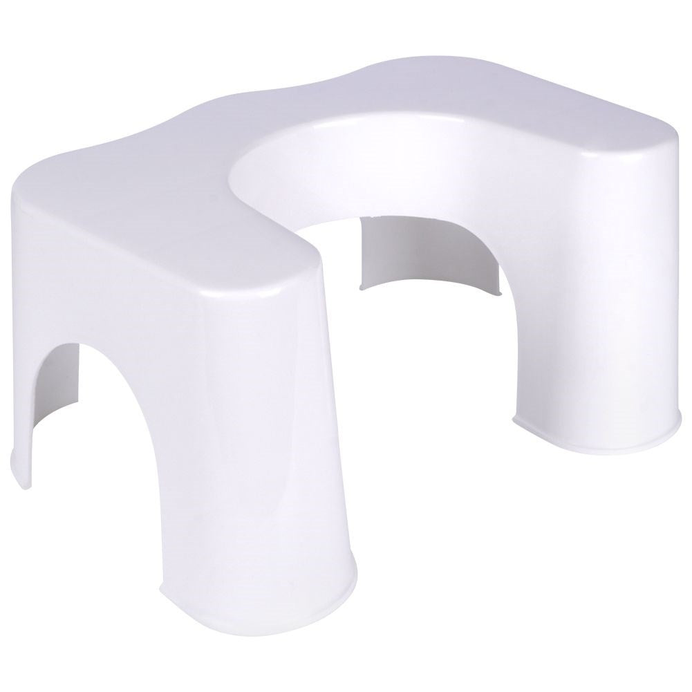 Toilet footstool: Ergonomic and durable in white plastic