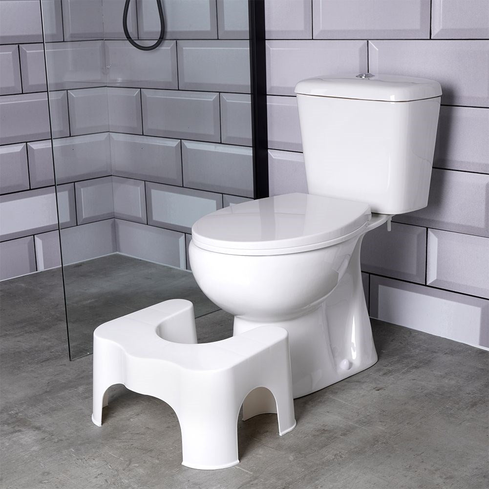 Toilet footstool: Ergonomic and durable in white plastic