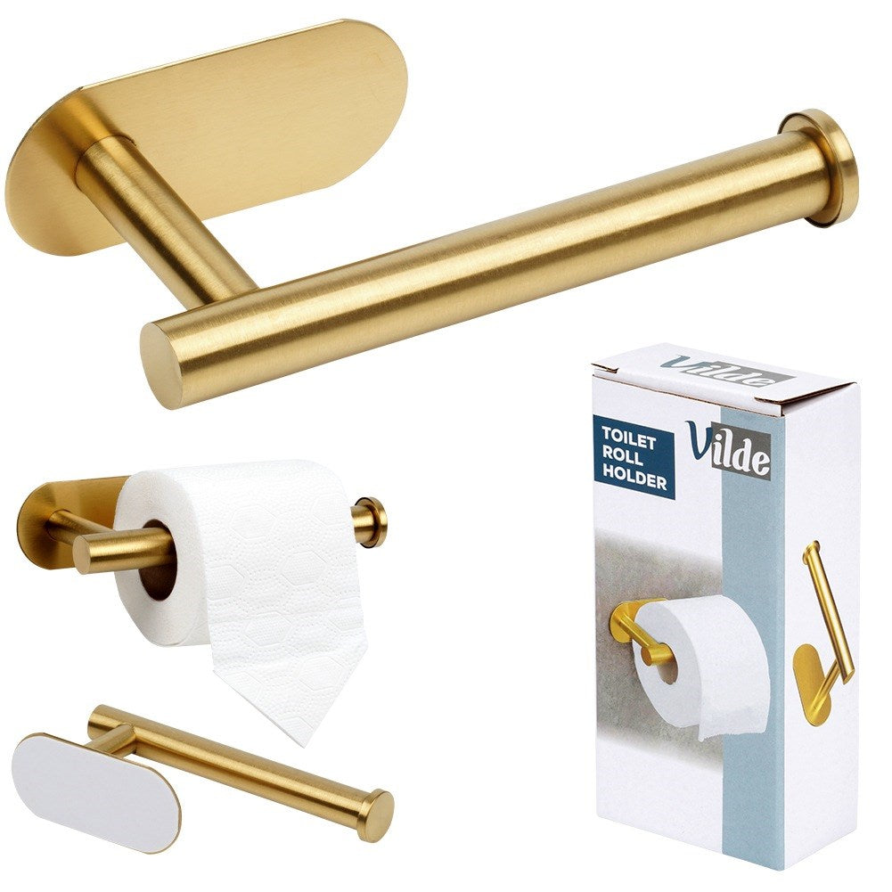 Toilet paper holder steel gold