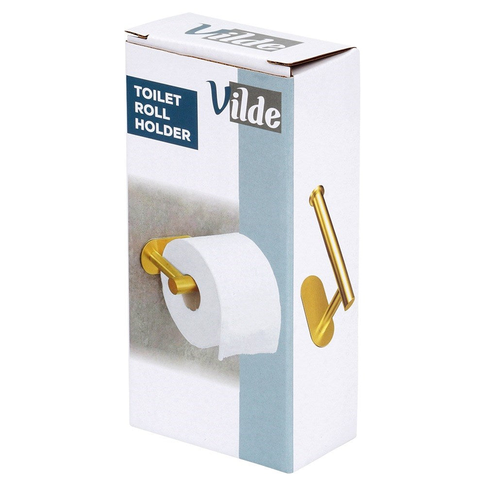 Toilet paper holder steel gold