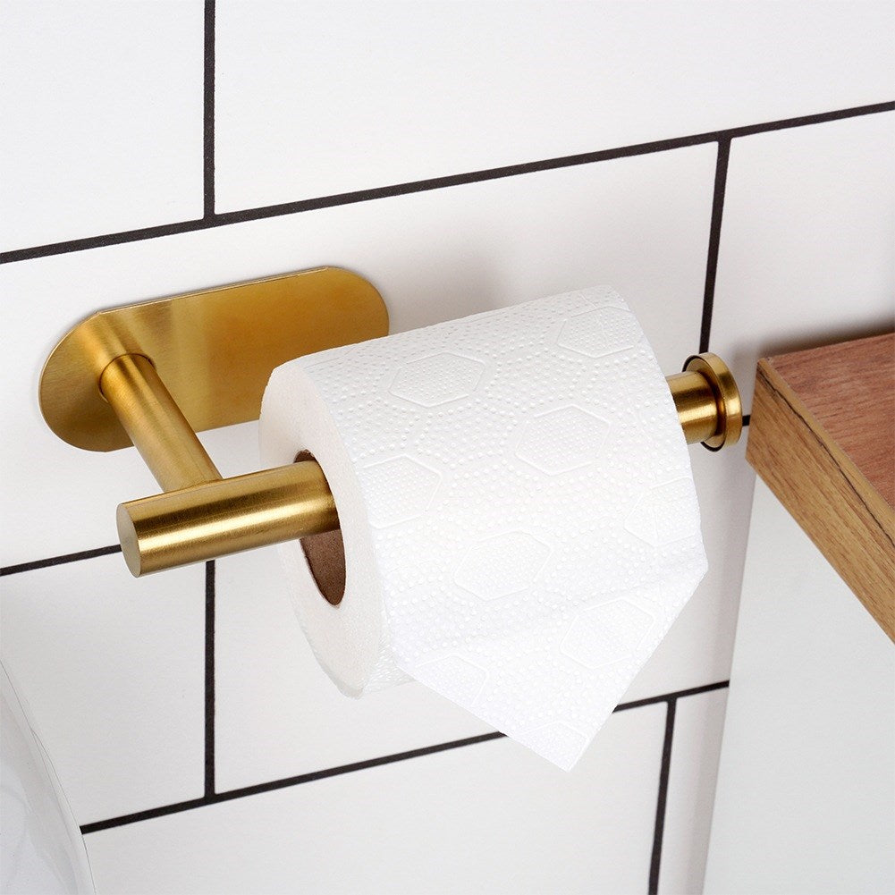 Toilet paper holder steel gold
