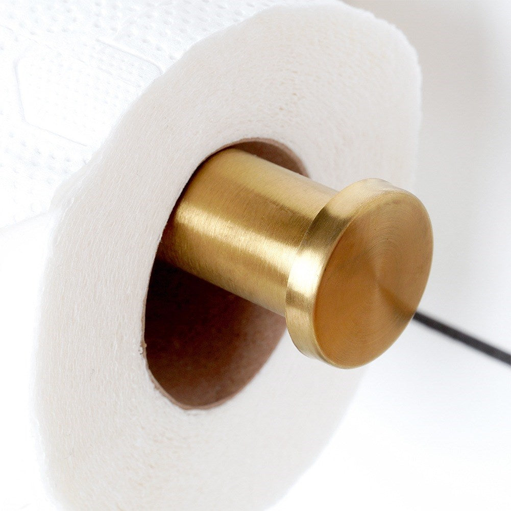 Toilet paper holder steel gold