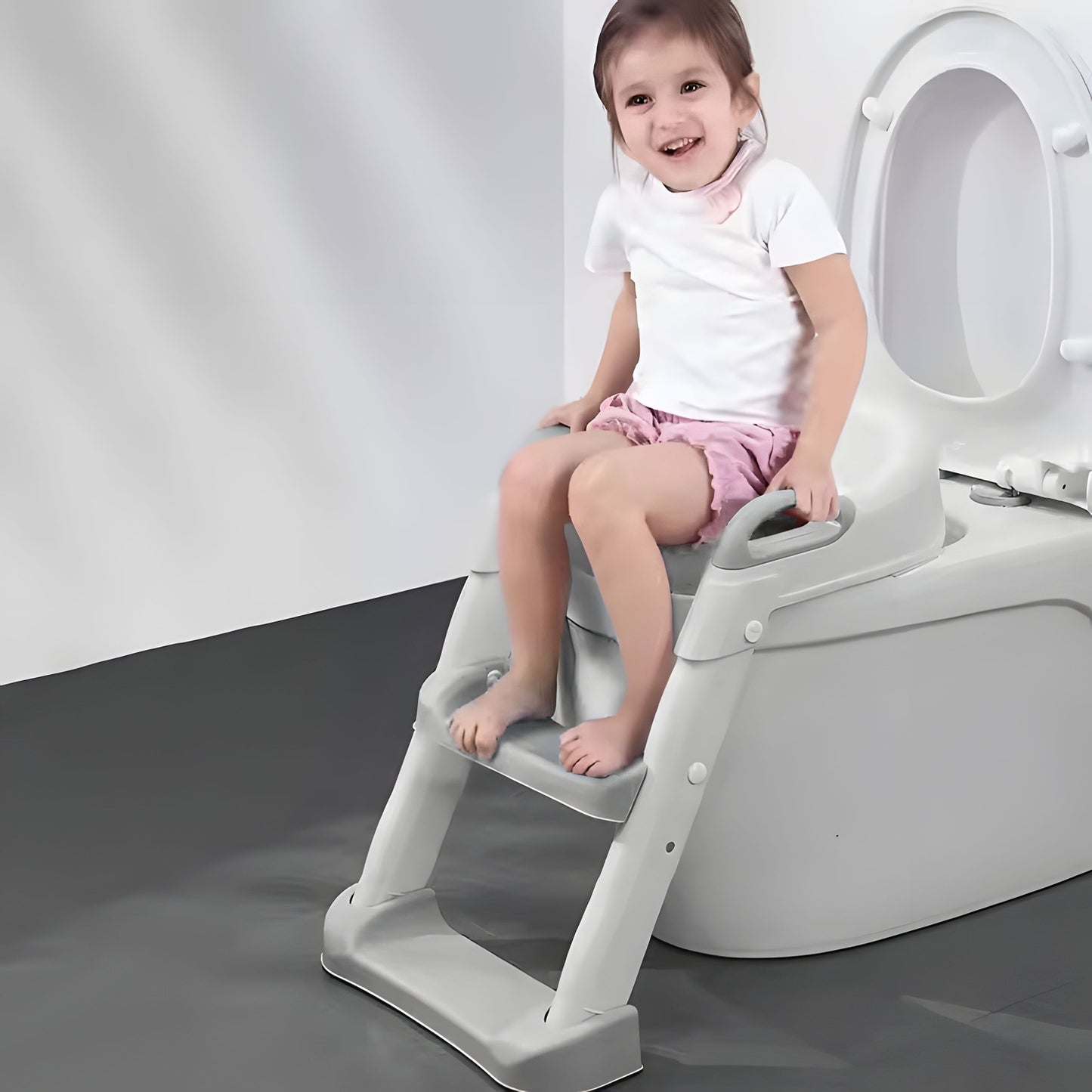 Toilet seat for children with steps and ladder, blue, ECOTOYS