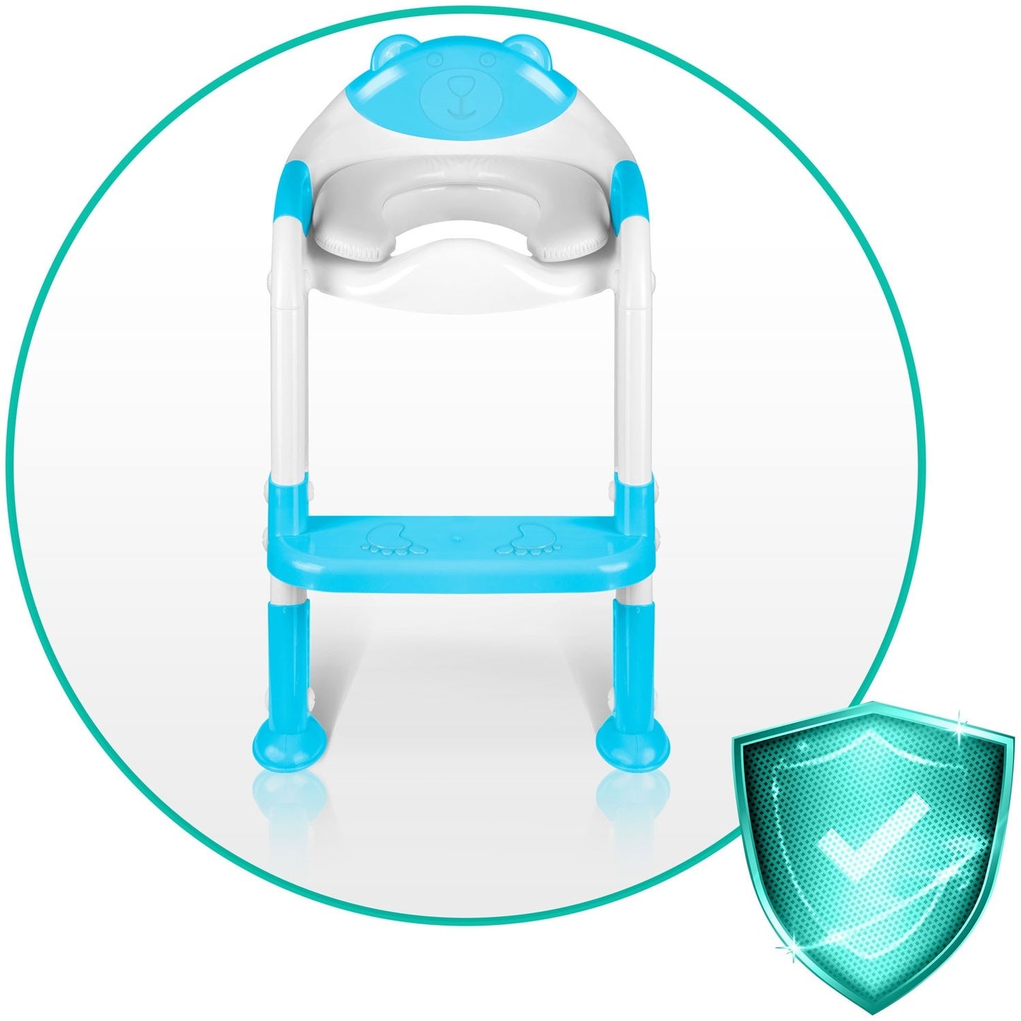 Toilet seat with ladder and bear motif Ricokids 729200 Blue
