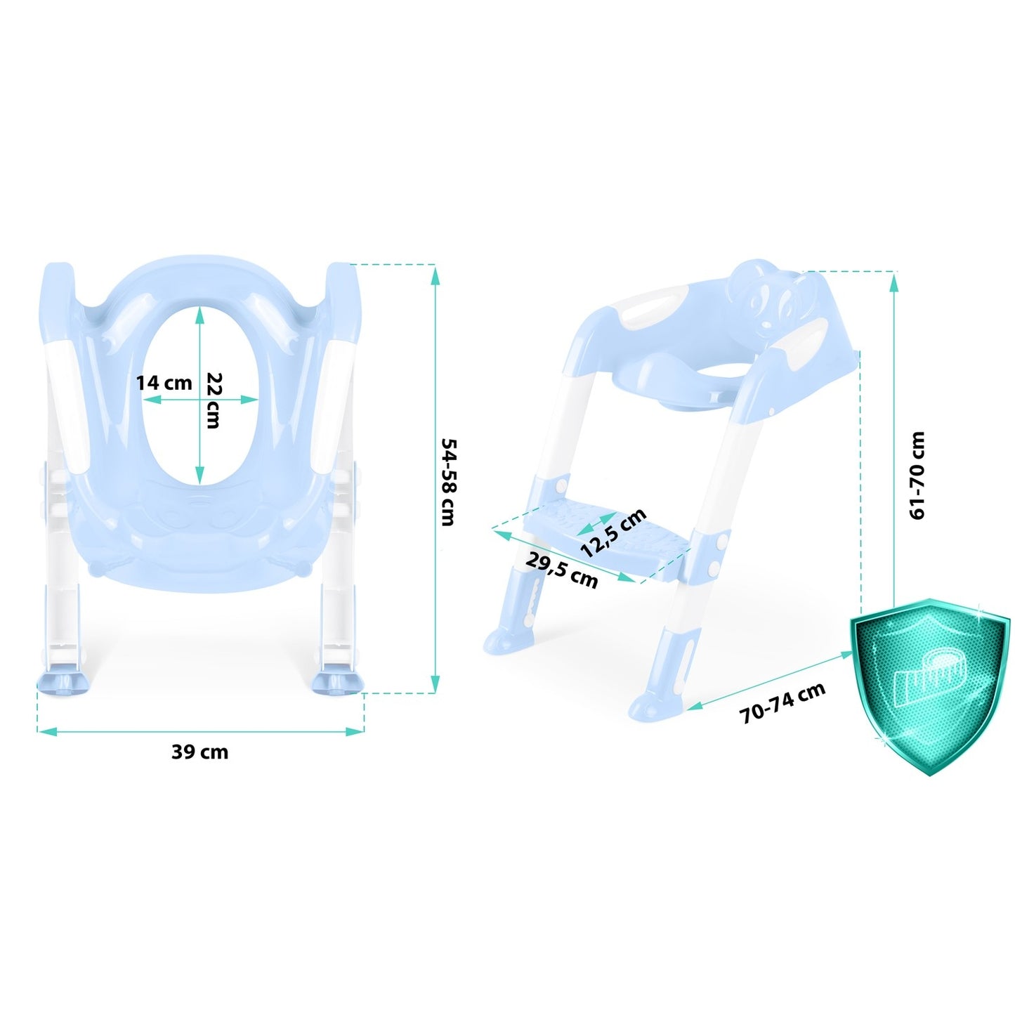 Toilet seat with ladder and koala motif Ricokids 729100 blue