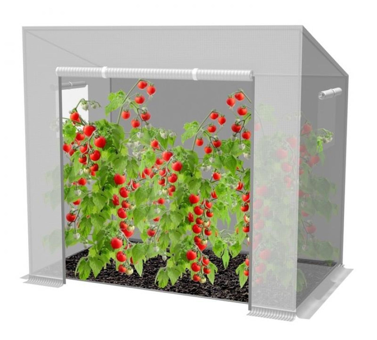 Tomato greenhouse white 200x77x168/146cm 0766