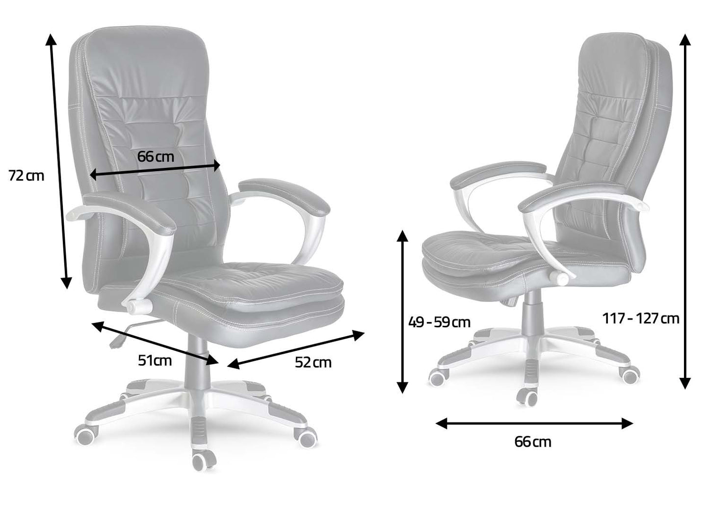 Toronto black leather office chair