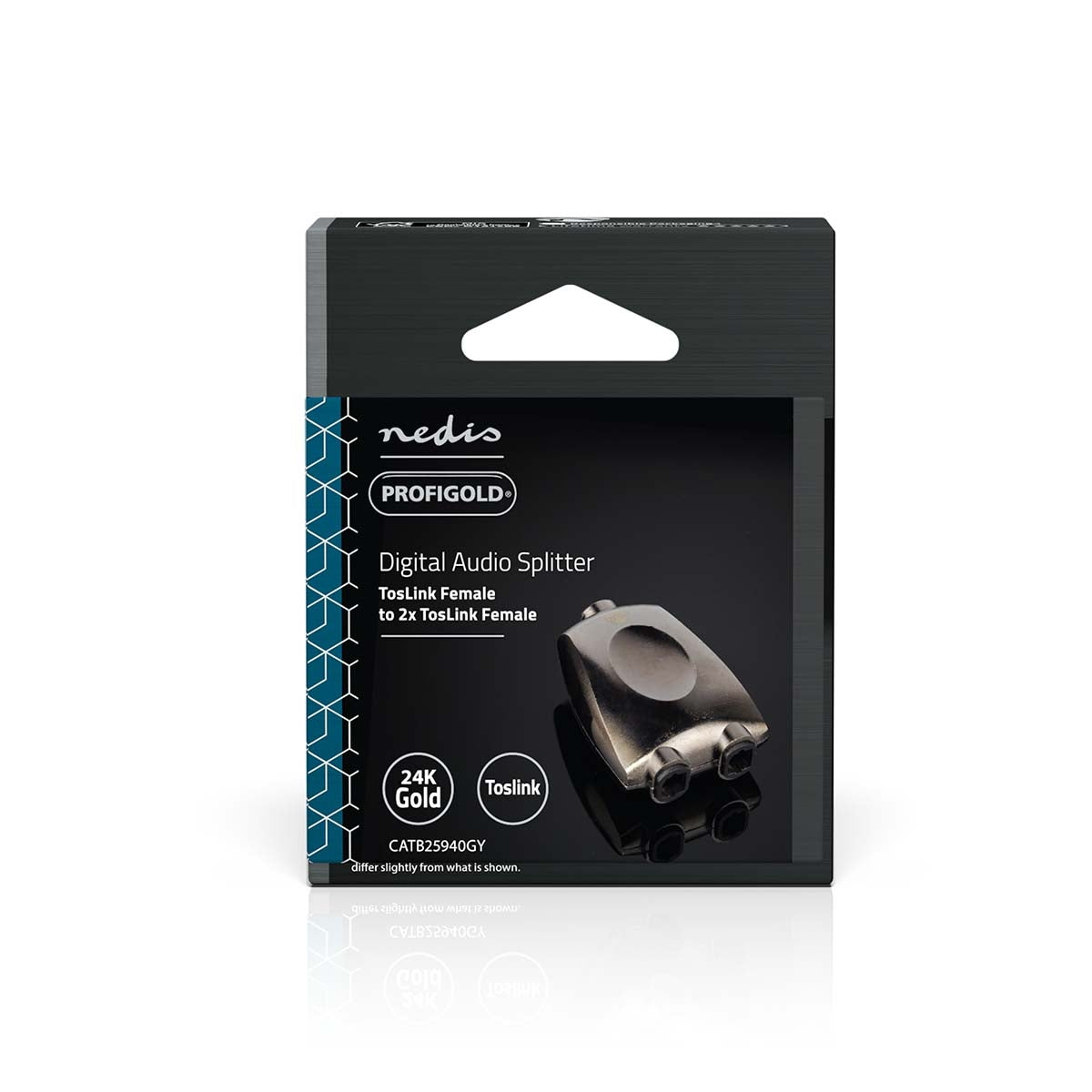 TosLink Adapter | TosLink Female | 2x TosLink Female | Splitters | Aluminum | Gray With Metal | 1 pc. | Box