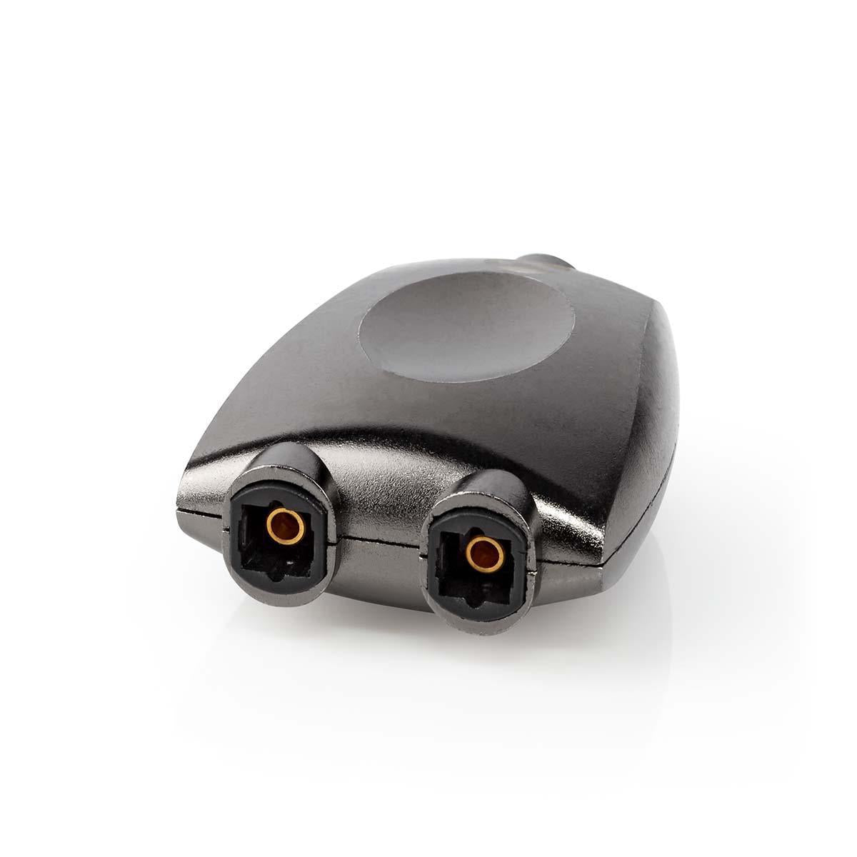 TosLink Adapter | TosLink Female | 2x TosLink Female | Splitters | Aluminum | Gray With Metal | 1 pc. | Box