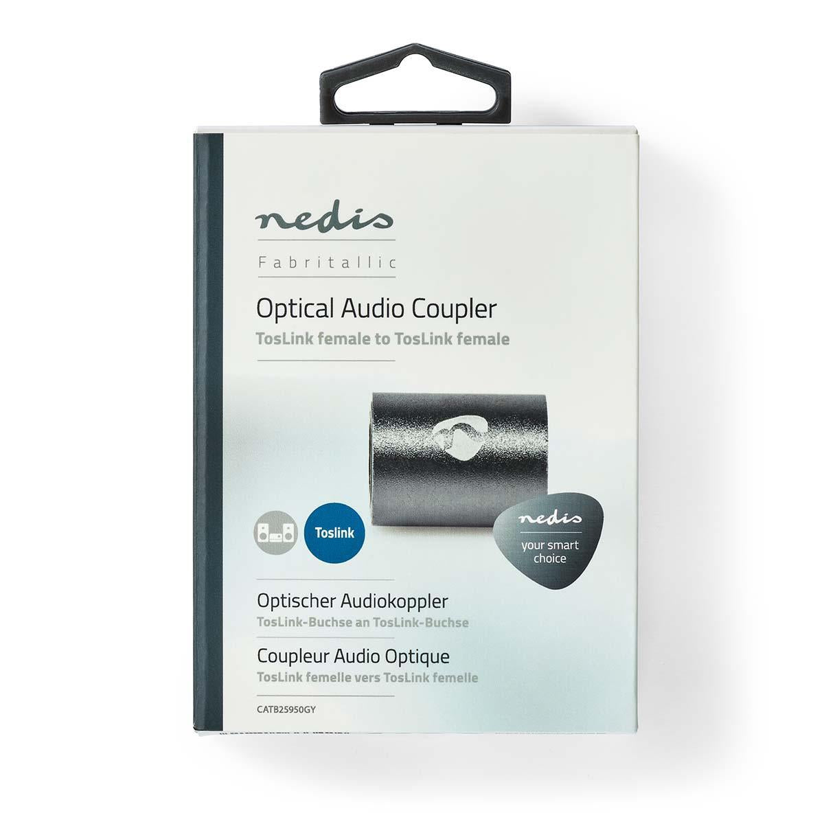 TosLink Adapter | TosLink Female | TosLink Female | Straight | Metal | Gray With Metal | 1 pc. | Box
