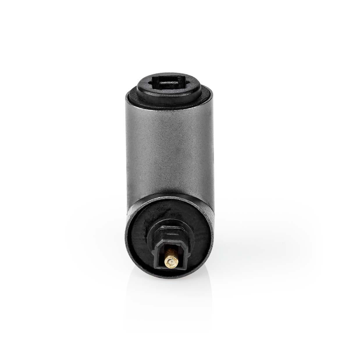 TosLink Adapter | TosLink Female | TosLink Male | Angled 90° | Aluminum | Gray With Metal | 1 pc. | Box