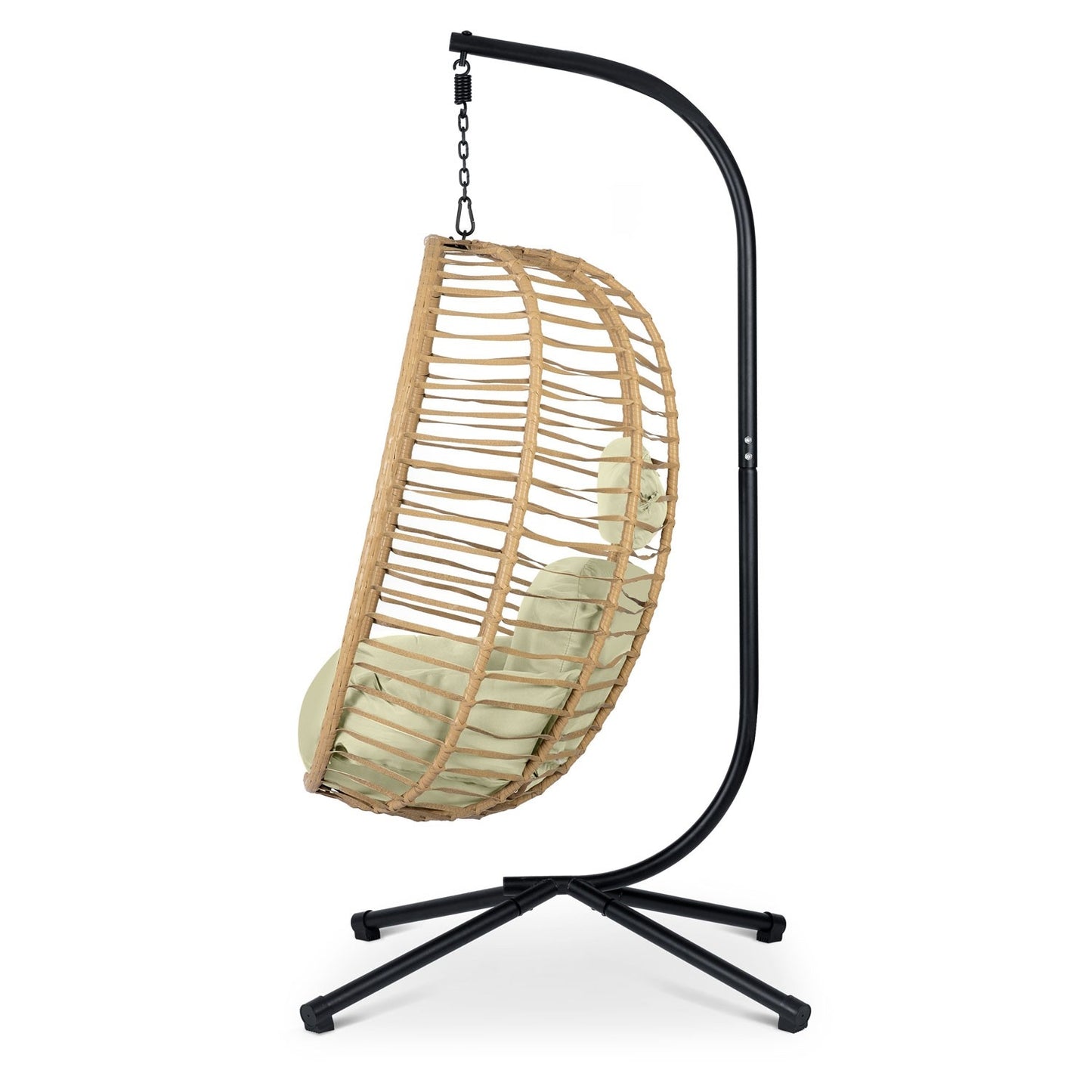 Toskana black hanging garden chair + beige cushions Sofotel