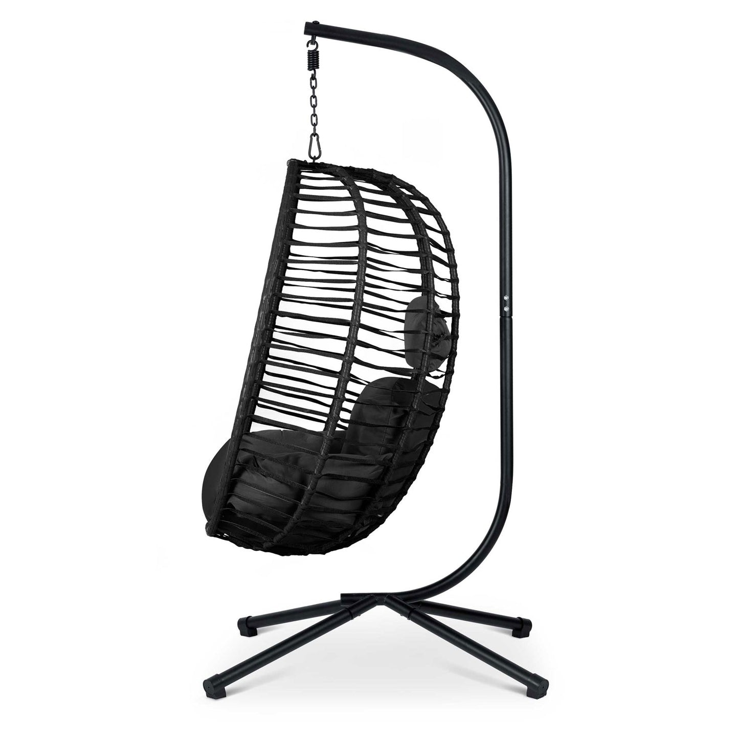 Toskana black hanging garden chair + black Sofotel cushions