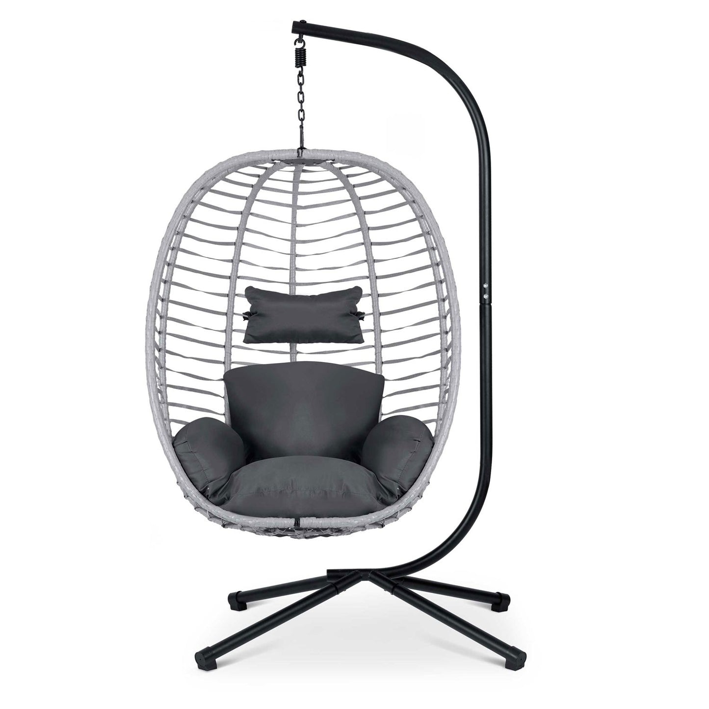Toskana hanging garden chair black grey cushions Sofotel