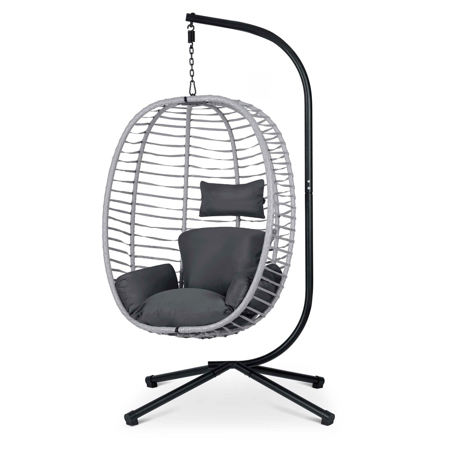 Toskana hanging garden chair black grey cushions Sofotel