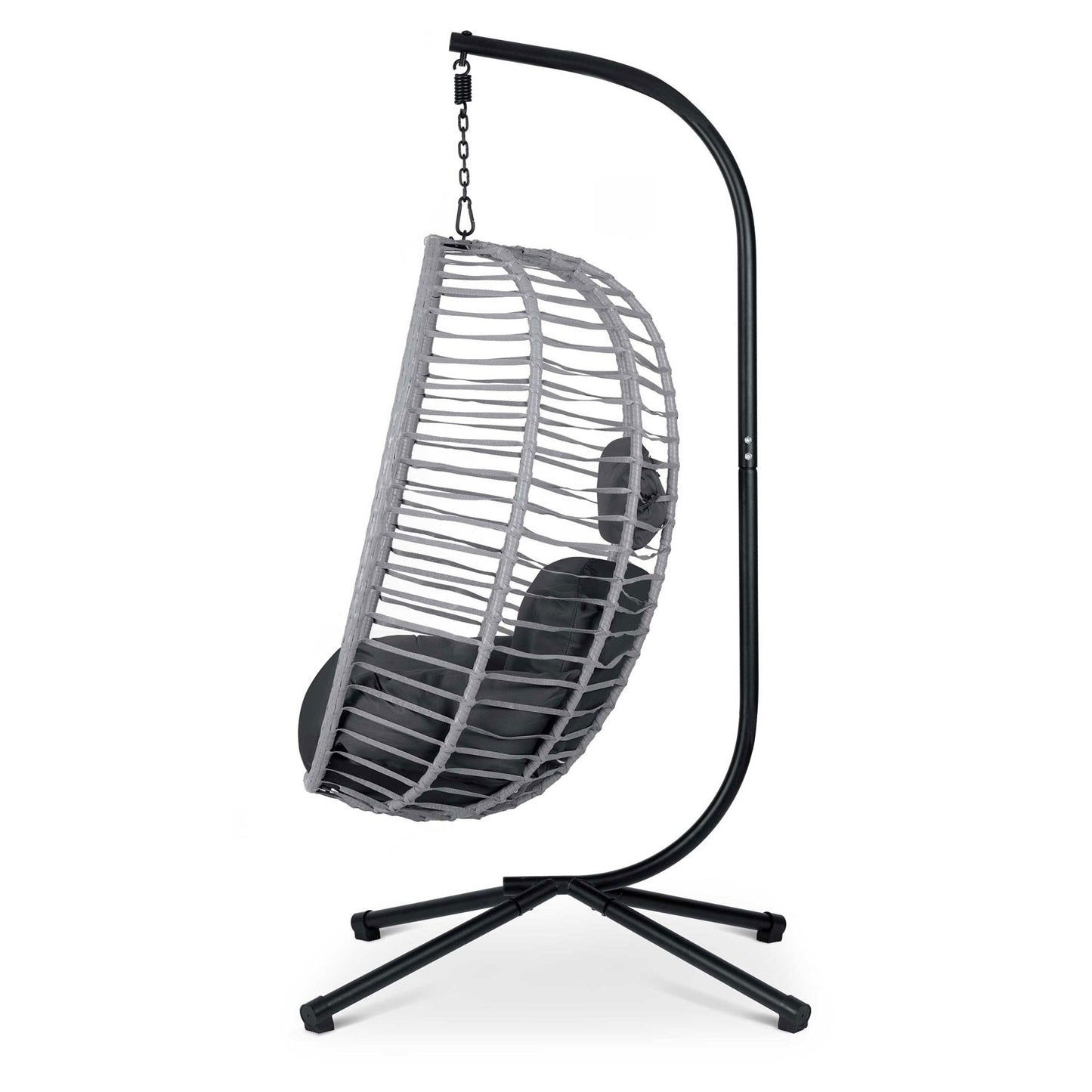 Toskana hanging garden chair black grey cushions Sofotel