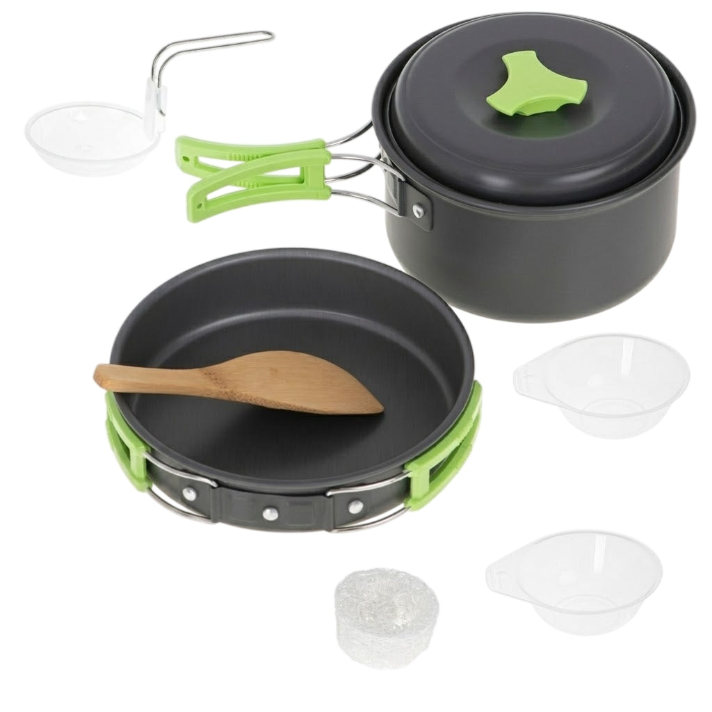 Tourist dinnerware set camping pot frying pan XL