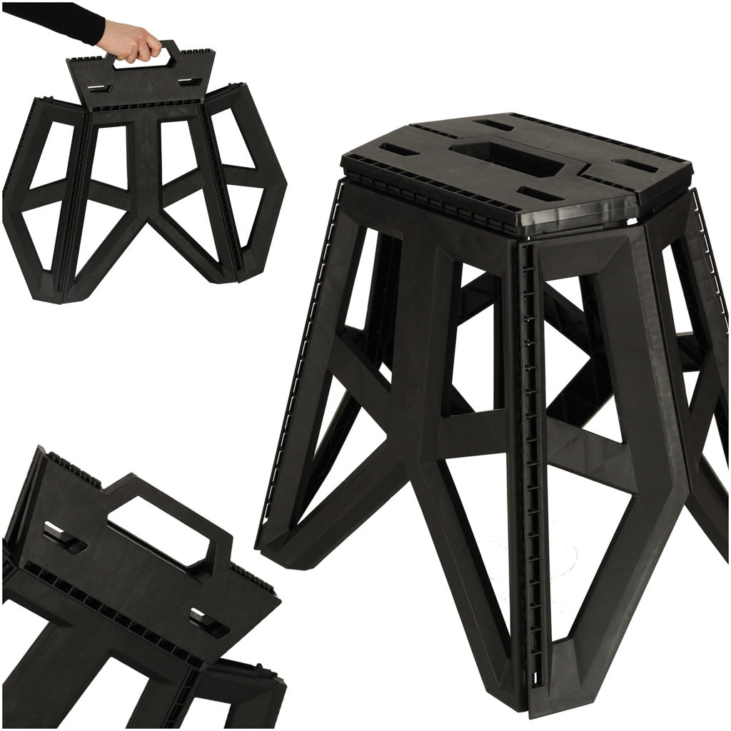Tourist folding stool black
