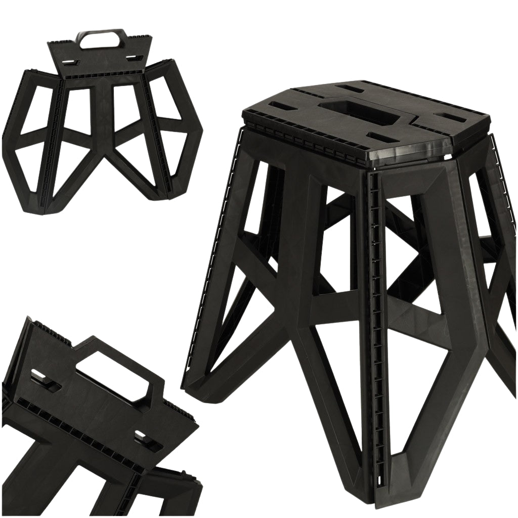 Tourist folding stool black
