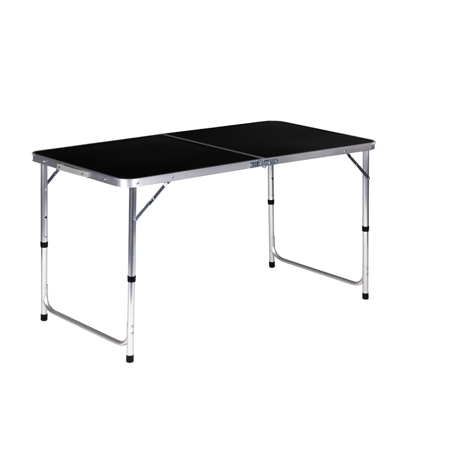 Tourist table foldable camping table black top 120 x 60 cm