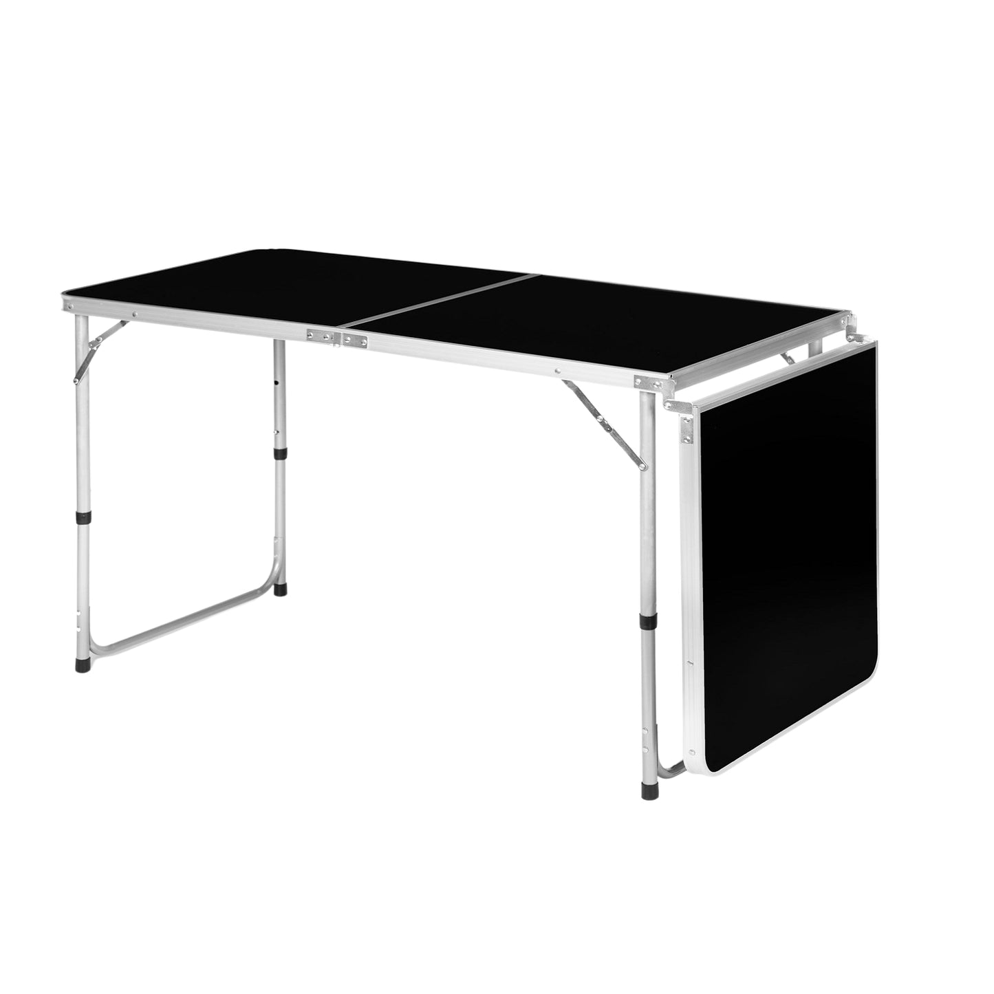 Tourist table, foldable camping table, black top, 180 x 60 cm