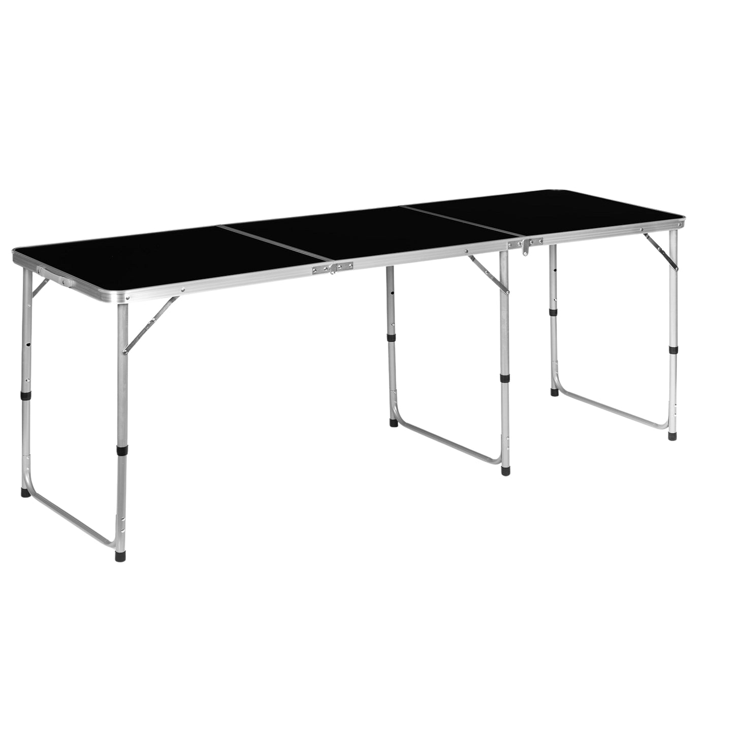 Tourist table, foldable camping table, black top, 180 x 60 cm