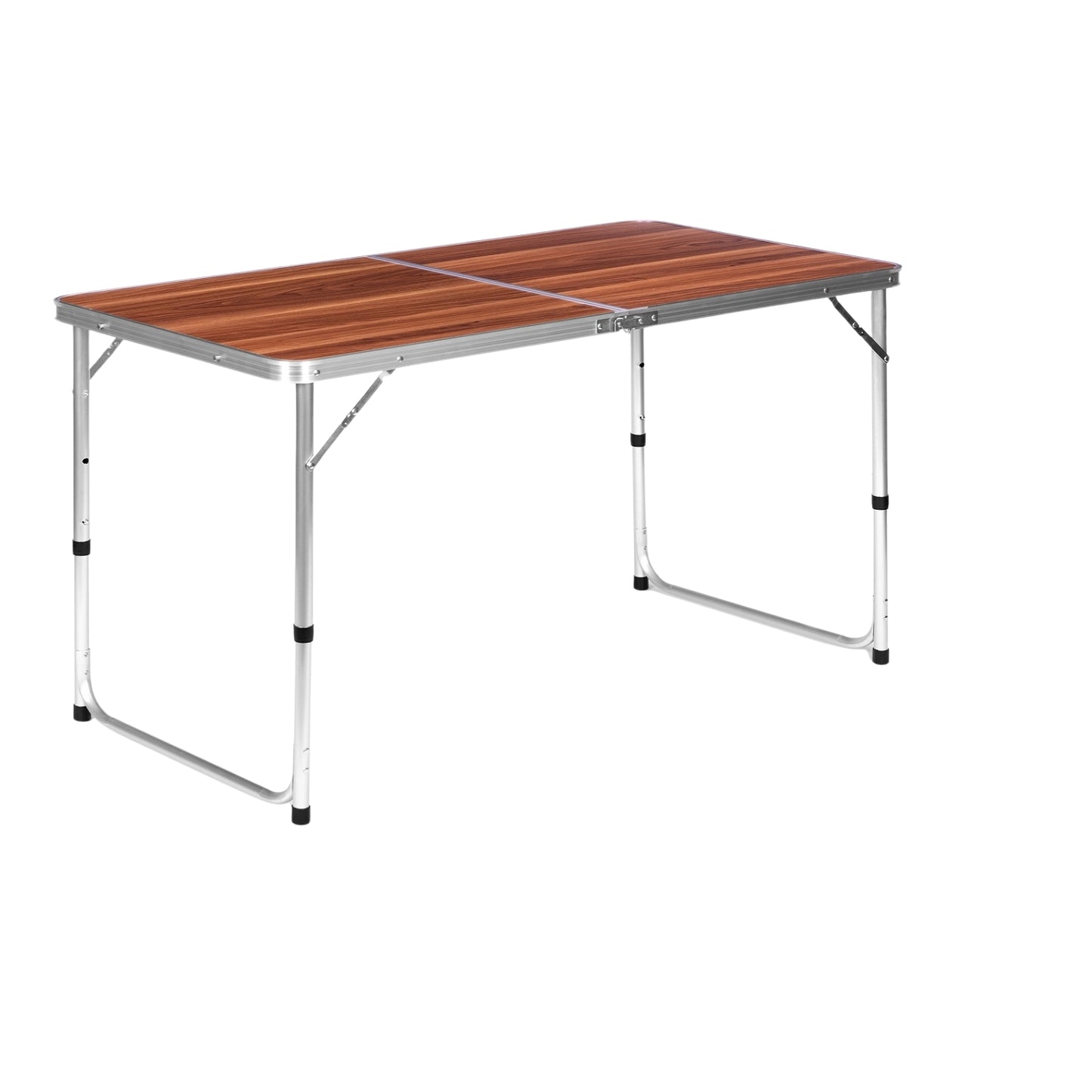 Tourist table foldable camping table brown top 120 x 60 cm
