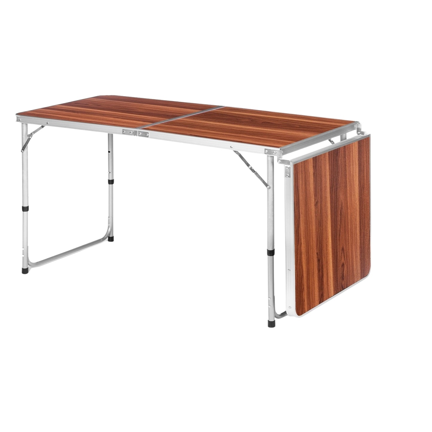 Tourist table, foldable camping table, brown top, 180 x 60 cm