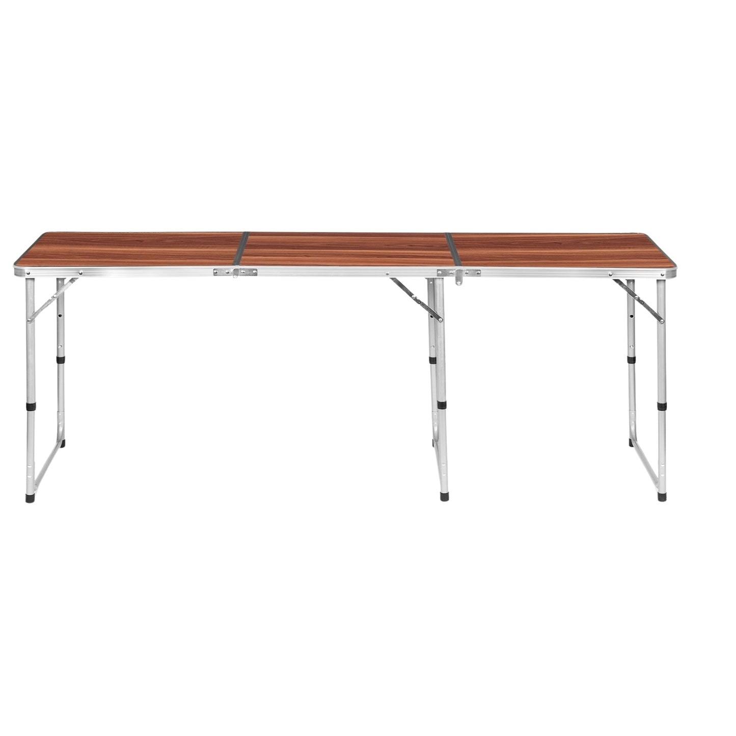 Tourist table, foldable camping table, brown top, 180 x 60 cm