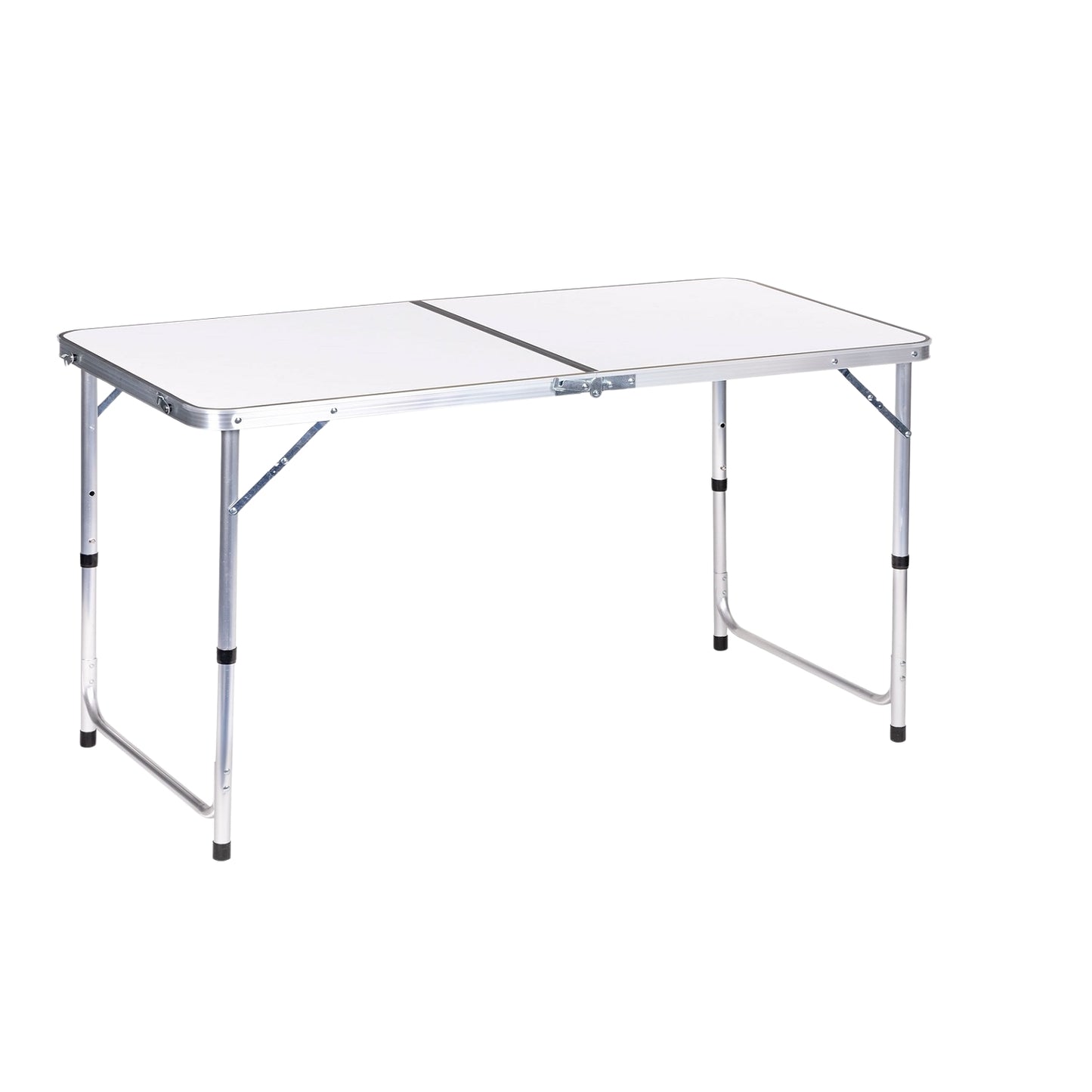 Tourist table foldable camping table white top 120 x 60 cm